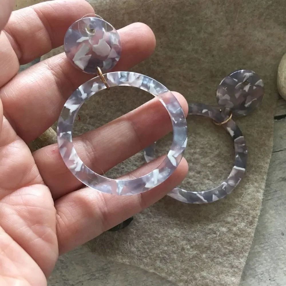 Acrylic hoop earrings 